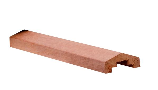 Hardhout geschaafde afdekkap met sponning - 7 x 3,5 x 180 cm - Afbeelding 1